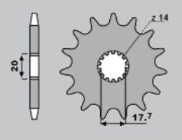 JR ZĘBATKA PRZEDNIA 577 15 (55815JT) YAMAHA YZ 80/85, DT 125R, TDR 125