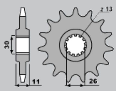 JR ZĘBATKA PRZEDNIA 579 14 YAMAHA R1/FJ1200/XJR (JTF579.14)