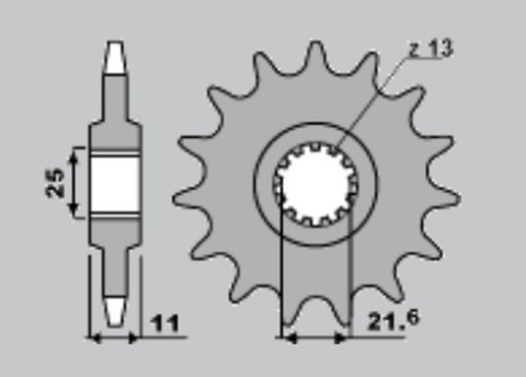 JR ZĘBATKA PRZEDNIA 580 17 YAMAHA FZR 1000/ FZ6/ R6 (JTF580.17)