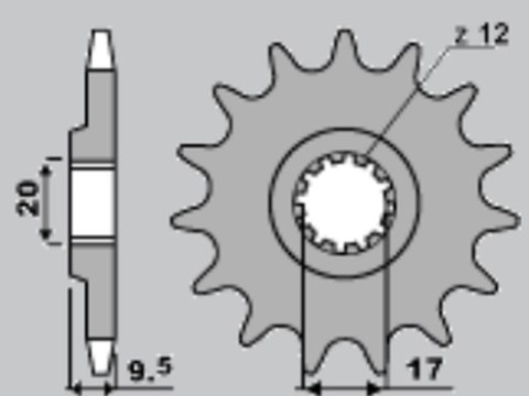 JR ZĘBATKA PRZEDNIA 7005 12 KTM SX 65 '98-'15 (JTF1906.12)