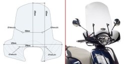 KAPPA SZYBA KYMCO LIKE 125 (17-18) PRZEZROCZYSTA 49,5 x 65,5 cm - POTRZEBNE MOCOWANIE A6109AK
