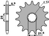 PBR ZĘBATKA PRZEDNIA 565 13 18NC (ŁAŃC. 520)YFZ 450 '04-'13