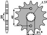 PBR ZĘBATKA PRZEDNIA 582 16 18NC ZR 7, TDM 850 (91-95) (ŁAŃC. 525) (JTF512.16)