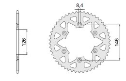 CHT ZĘBATKA TYLNA 808 51 ALUMINIOWA (ERGAL) 808 51 (80851) KOLOR CZARNY SUZUKI DR/RM/RMZ (JTR808.51) (ŁAŃC.520)