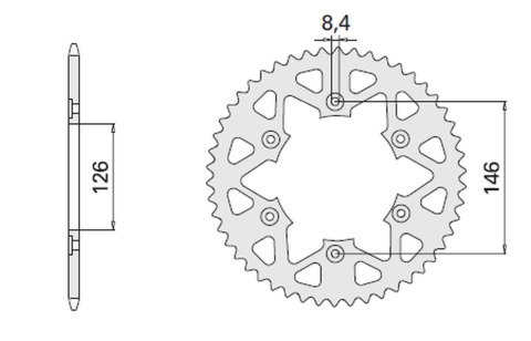 CHT ZĘBATKA TYLNA 808 51 ALUMINIOWA (ERGAL) 808 51 (80851) KOLOR CZARNY SUZUKI DR/RM/RMZ (JTR808.51) (ŁAŃC.520)