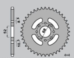 GROSSKOPF PROMOCJA ZĘBATKA PRZEDNIA 801 12 TM 125 EN '00-'05, TM 125 MX '00-'04, TM 80 '93-'00 (-1)