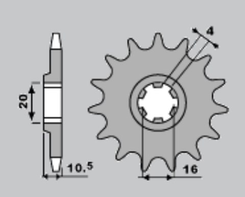 JR ZĘBATKA PRZEDNIA 799 14 SUZUKI VL 125/ GZ 125 (JTF410.14)