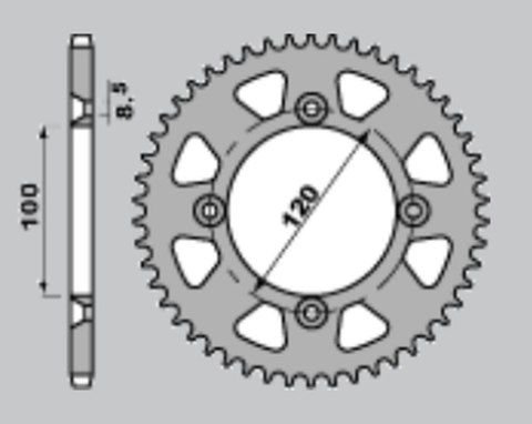 JR ZĘBATKA TYLNA ALUMINIOWA (ANODOWANA) 798 53 ZŁOTA