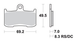 SBS PROMOCJA KLOCKI HAMULCOWE KH347 RACING DUAL CARBON KOLOR CZARNY PASUJE DO: KAWASAKI Z800/100, ZX-9R, INDIAN 1800, TRIUMPH 67