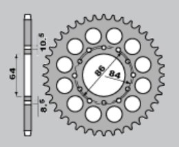 JR ZĘBATKA TYLNA 814 44 SUZUKI GSX 400 E '81-'83