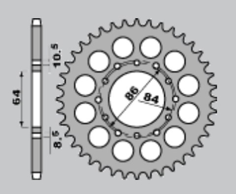 JR ZĘBATKA TYLNA 814 44 SUZUKI GSX 400 E '81-'83