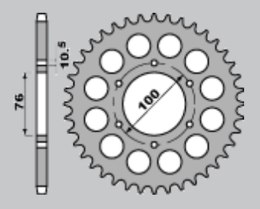 JR ZĘBATKA TYLNA 816 43 SUZUKI GSX 1100F '88-'96, GSX-R 1100 '89-'00, SUZUKI GS 550 '79-'88, GSX 750 '83-'03, FR 900RR '94-'00