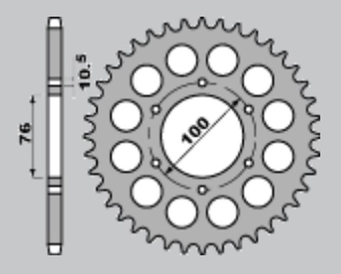 JR ZĘBATKA TYLNA 816 43 SUZUKI GSX 1100F '88-'96, GSX-R 1100 '89-'00, SUZUKI GS 550 '79-'88, GSX 750 '83-'03, FR 900RR '94-'00