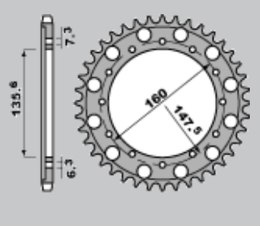 CHT ZĘBATKA TYLNA 1507 56 ERGAL FANTIC MOTOR 50/80/125/200 '84-'96 ENDURO TRIAL , BETA MOTOR 125 '09, '86-'90 125 TRIAL ENDURO/T