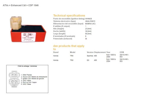 DZE MODUŁ ZAPŁONU CDI HONDA TRX400EX 99-04, SPORTRAX 99-04 (TUNING)