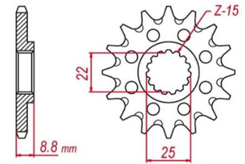 GROSSKOPF PROMOCJA ZĘBATKA PRZEDNIA 1248 17 (124817) BETA '12-'21, KTM '86-'21, HUSQVARNA '14-'21, HUSABERG '09-'14, GASGAS '20-