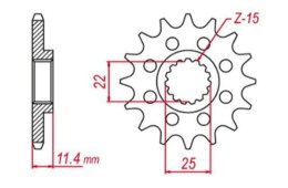 GROSSKOPF PROMOCJA ZĘBATKA PRZEDNIA 1252 17 KTM LC4 400/600/620/640/690 (JTF1902.17)* (ŁAŃC. 520)