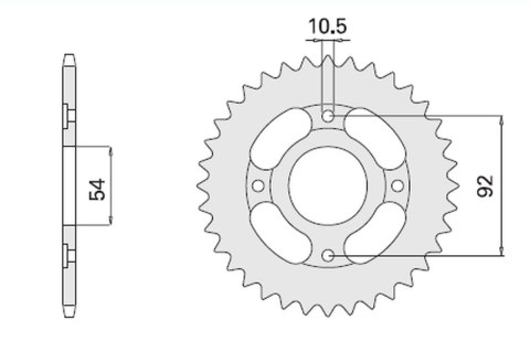 CHT ZĘBATKA TYLNA 835 45 (835-45) YAMAHA RD 125 , SR 125