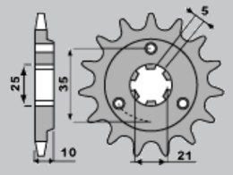 GROSSKOPF PROMOCJA ZĘBATKA PRZEDNIA 823 12 HUSQVARNA 125/240/250/350/400/430/500 '83-'89, HUSABERG FC/FE 350 '96-'01, FC/FE 400 