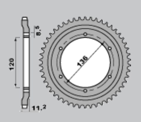 JR ZĘBATKA TYLNA 827 47 YAMAHA TZR 125R '91 (ITALIA)