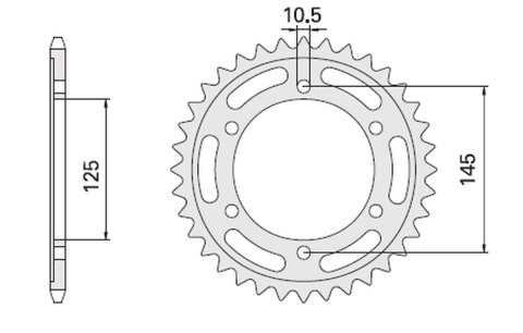 CHT ZĘBATKA TYLNA 865 44 YAMAHA FZ 750 (865-44)