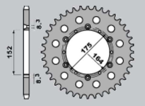 GROSSKOPF PROMOCJA ZĘBATKA TYLNA ALUMINIOWA KOLOR CZARNY 856 52