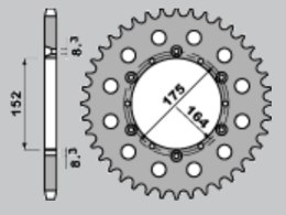 JR ZĘBATKA TYLNA ALUMINIOWA (ANODOWANA) 856 49 NIEBIESKA