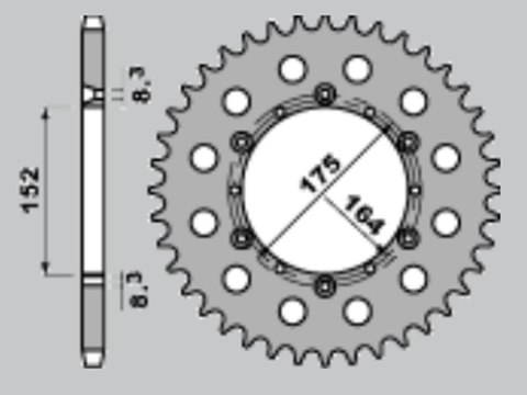 JR ZĘBATKA TYLNA ALUMINIOWA (ANODOWANA) 856 49 NIEBIESKA