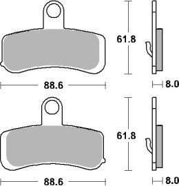 SBS PROMOCJA KLOCKI HAMULCOWE KH457 STREET EXCEL SINTER KOLOR ZŁOTY PASUJE DO: HARLEY DAVIDSON ROAD KING/FAT BOY/SOFTAIL/FAT BOB