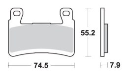 SBS KLOCKI HAMULCOWE KH296 / KH265 STREET EXCEL SINTER KOLOR ZŁOTY PASUJE DO: KAWASAKI ZX-6R '13