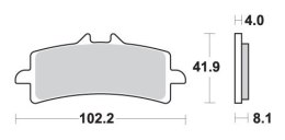 SBS KLOCKI HAMULCOWE KH447 STREET EXCEL SINTER KOLOR ZŁOTY PRZÓD
