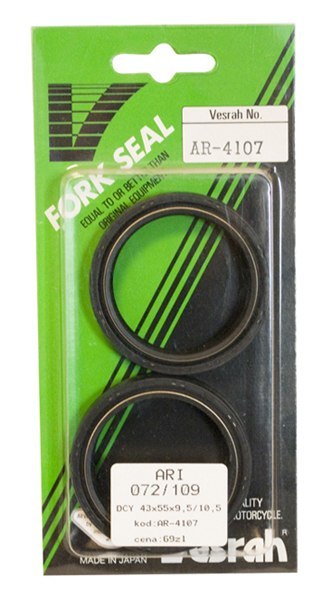 VESRAH USZCZELNIACZE PRZEDNIEGO ZAWIESZENIA OLEJOWE (DRD 2-43X55X9,5/10,5) (ARI072, ARI109) (MADE IN JAPAN)