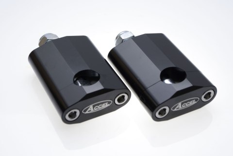 ACCEL MOCOWANIE/PODWYŻKI KIEROWNICY (22,2MM) WYS. 58,5MM ZE ŚRUBĄ M12 KOLOR CZARNY (BM-16BK22)