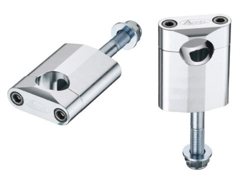 ACCEL MOCOWANIE/PODWYŻKI KIEROWNICY (28,6MM) WYS. 58,5MM ZE ŚRUBĄ M12 KOLOR SREBRNY (BM-16SV28)