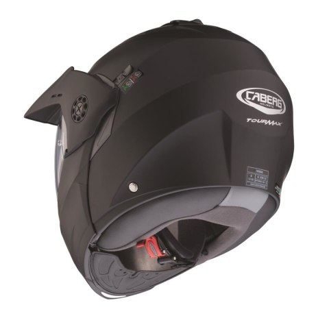 CABERG WYPRZEDAŻ KASK SZCZĘKOWY FLIP-UP ENDURO MODEL TOURMAX (PINLOCK) KOLOR CZARNY MAT ROZMIAR XS (5/5 GWIAZDEK W TESTACH SHARP
