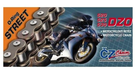 CZ ŁAŃCUCH NAPĘDOWY 520 DZO (118 OGNIW) O-RING BRONZE DO 750 CCM (STREET) (35,6 KN) + ZAKUWKA DRĄŻONA