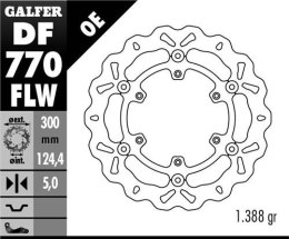 GALFER TARCZA HAMULCOWA PRZÓD KTM 950/990 ADVENTURE '02-'11, LC4 620/640/660/690 (300X124,4X5) WAVE