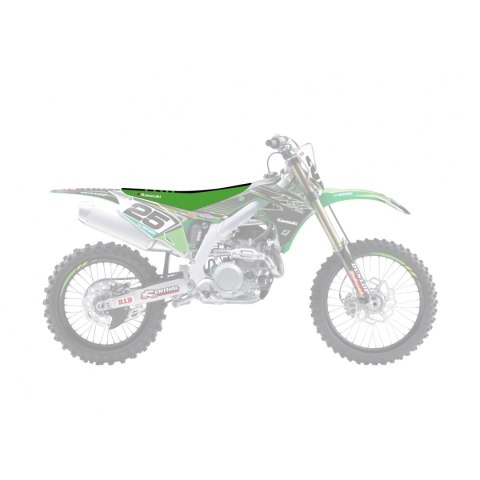 BLACKBIRD POKROWIEC / POSZYCIE NA SIEDZENIE KAWASAKI KXF 250 '21-'23, KXF 450 '19-'23 DOUBLE GRIP 3 KOLOR ZIELONY CZARNY