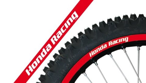 BLACKBIRD KOMPLET NAKLEJEK (OKLEIN) NA FELGI HONDA RACING KOLOR CZERWONY