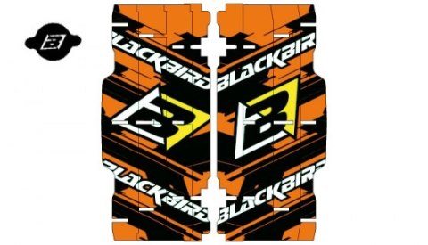 BLACKBIRD WYPRZEDAŻ NAKLEJKI NA OSŁONĘ CHŁODNICY RAD LOUVER DECALS SX/SXF '07-'10 KOLOR POMARAŃCZOWY/CZARNY