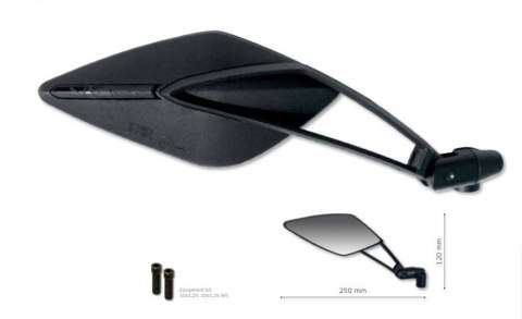 FAR LUSTERKO LEWE VIPER NR 8 KOLOR CZARNY (M10X1,25 LEWY+PRAWY)