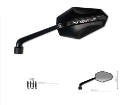 FAR LUSTERKO PRAWE VIPER (ALUMINIUM) KOLOR CZARNY