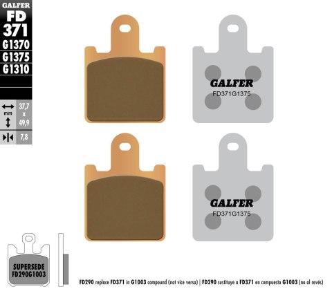 GALFER KLOCKI HAMULCOWE KH417/4 SPIEK METALICZNY (ZŁOTE) SPORT