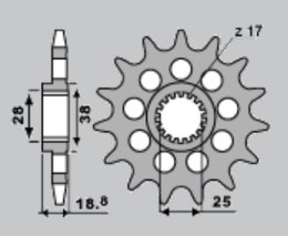 CHT ZĘBATKA PRZEDNIA 2078 16 BMW F 650/800 GS/R'08-'18, F 700/750/850 GS '13-'22, APRILIA ETV 1000 CAPONORD '01-'08, RSV 1000 MI
