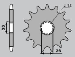 CHT ZĘBATKA PRZEDNIA 2090 19 TRIUMPH 955 1050 1200