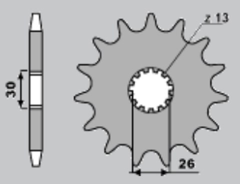 CHT ZĘBATKA PRZEDNIA 2090 19 TRIUMPH 955 1050 1200