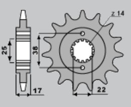 CHT ZĘBATKA PRZEDNIA 2094 15 DUCATI 900 MONSTER I.E. 00-02 (4041-15)