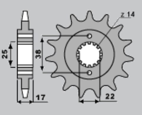 CHT ZĘBATKA PRZEDNIA 2094 15 DUCATI 900 MONSTER I.E. 00-02 (4041-15)