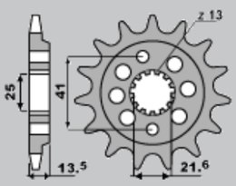 CHT ZĘBATKA PRZEDNIA 2099 15 (A4254043150) (JTF1307.15) HONDA XR 650 '00-'07