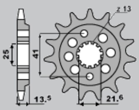 CHT ZĘBATKA PRZEDNIA 2099 15 (A4254043150) (JTF1307.15) HONDA XR 650 '00-'07